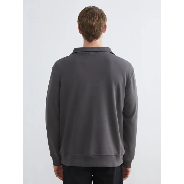 LCW Vision Antrasit Fermuarlı Dik Yaka Erkek Sweatshirt