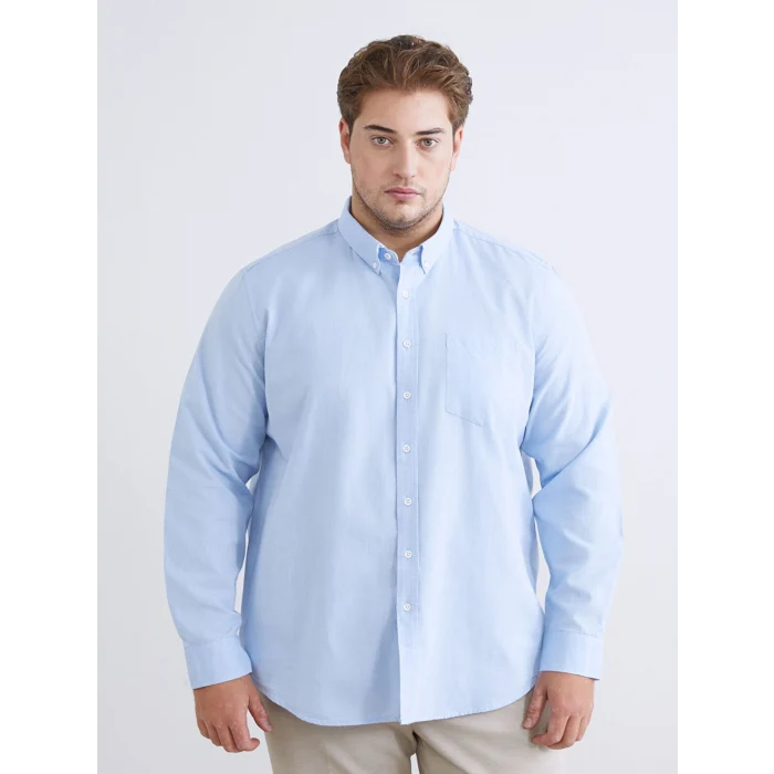 LCWAIKIKI Classic Mavi Regular Fit Uzun Kollu Oxford Erkek Gömlek