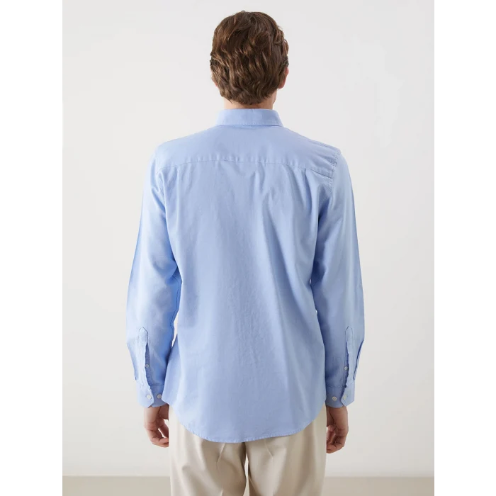 LCWAIKIKI Classic Mavi Regular Fit Uzun Kollu Oxford Erkek Gömlek