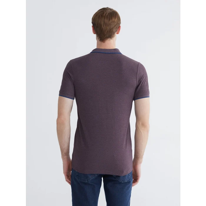 LCWAIKIKI Classic Mor Polo Yaka Düz Erkek Tişört