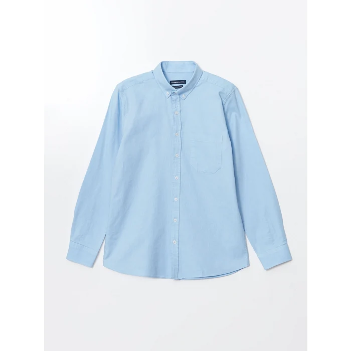 LCWAIKIKI Classic Mavi Regular Fit Uzun Kollu Oxford Erkek Gömlek