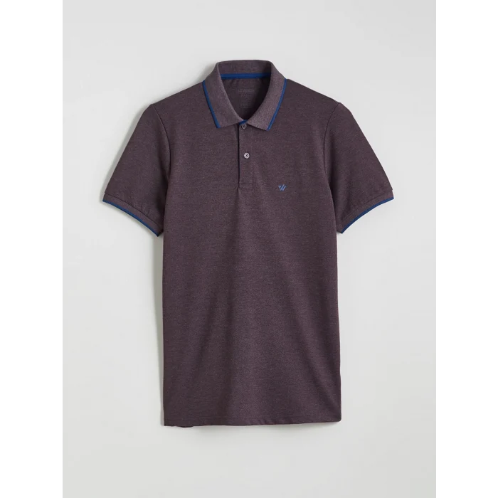 LCWAIKIKI Classic Mor Polo Yaka Düz Erkek Tişört