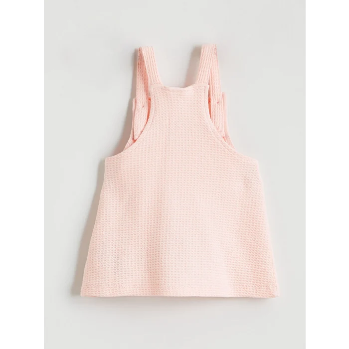 LCW baby Pembe Bebe Yaka Çiçekli Kız Bebek Salopet Elbise