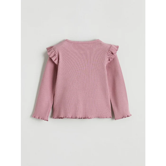 LCW baby Ekru Bisiklet Yaka Kız Bebek Tişört 3lü