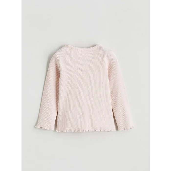 LCW baby Ekru Bisiklet Yaka Kız Bebek Tişört 3lü