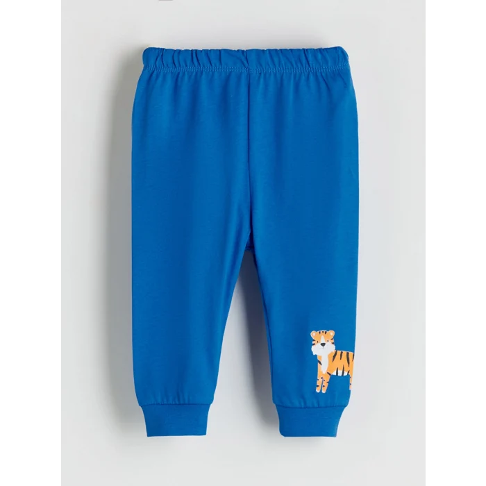 LCW baby Bej Bisiklet Yaka Erkek Bebek Sweatshirt ve Eşofman Alt