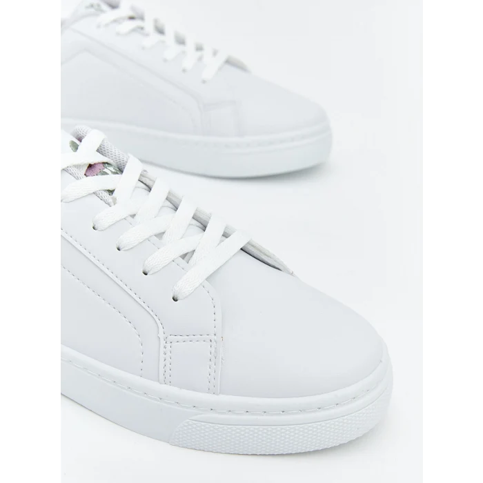 LCW STEPS Beyaz Deri Görünümlü Kadın Spor Ayakkabı