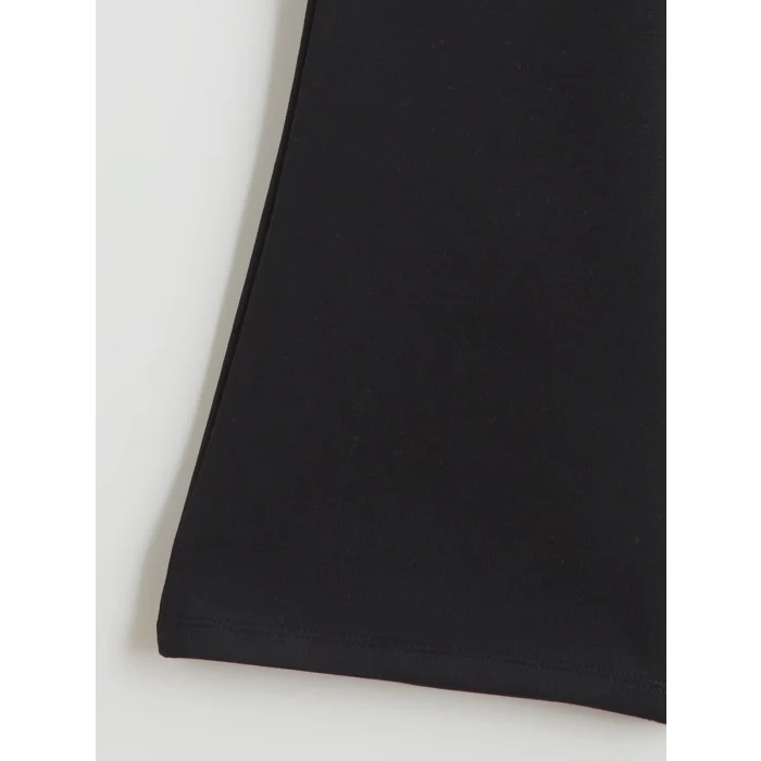 LCW Kids Siyah Beli Lastikli İspanyol Paça Kız Çocuk Tayt