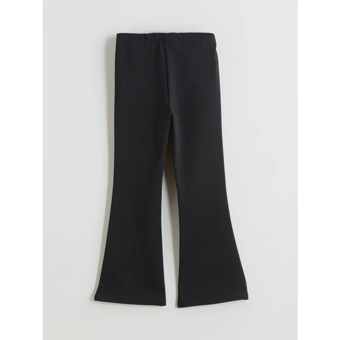 LCW Kids Siyah Beli Lastikli İspanyol Paça Kız Çocuk Tayt