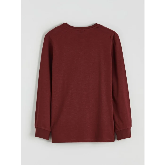 LCW Kids Bordo Bisiklet Yaka Erkek Çocuk Pijama Takımı