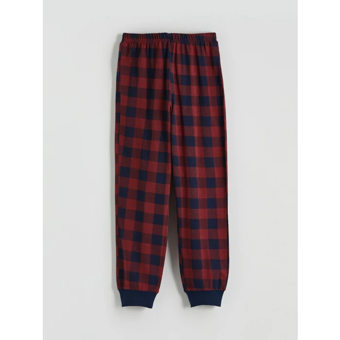 LCW Kids Bordo Bisiklet Yaka Erkek Çocuk Pijama Takımı