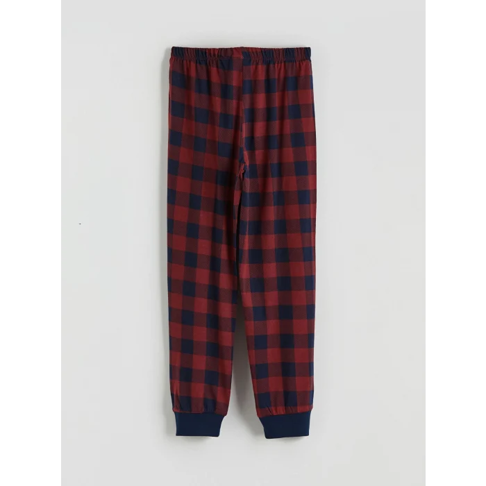 LCW Kids Bordo Bisiklet Yaka Erkek Çocuk Pijama Takımı