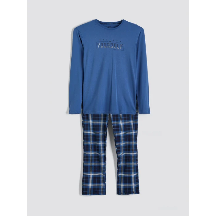 LC WAIKIKI Lacivert Ekose Erkek Pijama Takımı