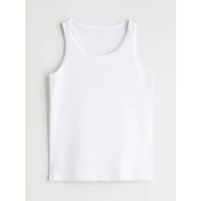 LCW Kids Beyaz Bisiklet Yaka Kız Çocuk Atlet 2li