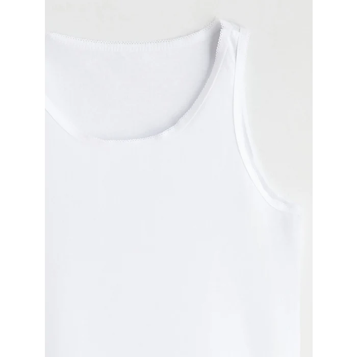 LCW Kids Beyaz Bisiklet Yaka Kız Çocuk Atlet 2li