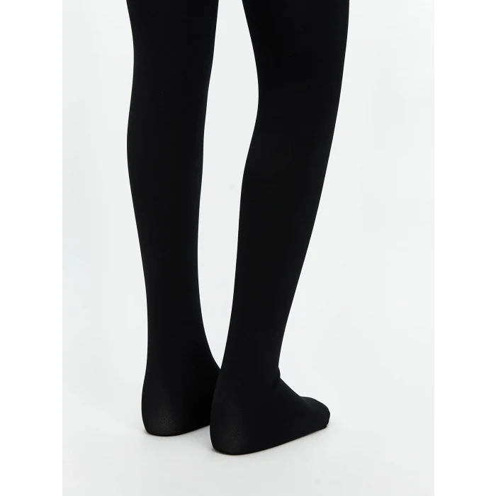 LCW Kids Siyah Basic Kız Çocuk Termal Külotlu Çorap