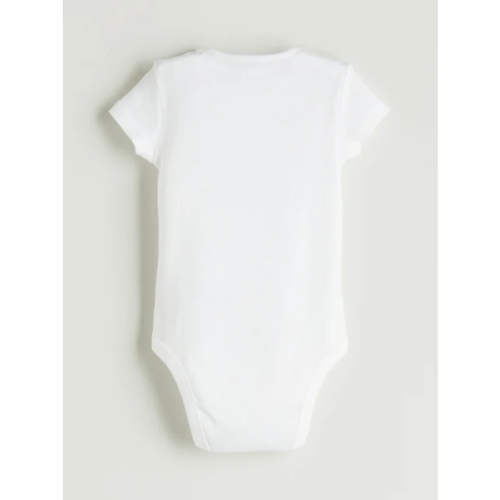 LCW baby Ekru Bisiklet Yaka Kız Bebek Çıtçıtlı Body 3lü