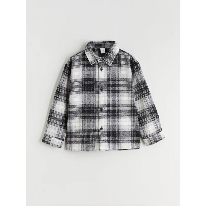 LCW Kids Siyah Uzun Kollu Ekose Erkek Çocuk Gömlek