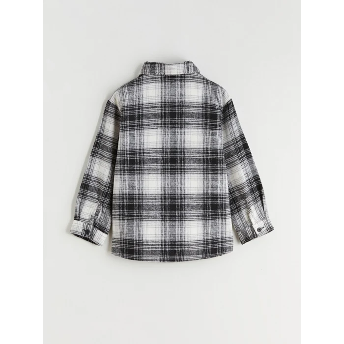 LCW Kids Siyah Uzun Kollu Ekose Erkek Çocuk Gömlek