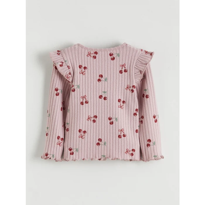 LCW baby Lila Kiraz Baskılı Kız Bebek Bluz