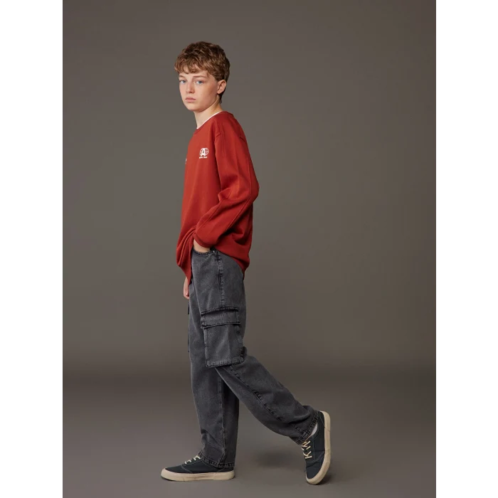 LCW Kids Antrasit Erkek Çocuk Kargo Jean Pantolon