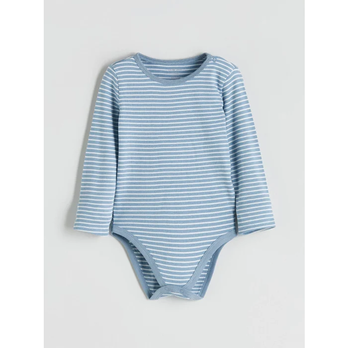 LCW baby Bej Bisiklet Yaka Erkek Bebek Çıtçıtlı Bodysuit 2li