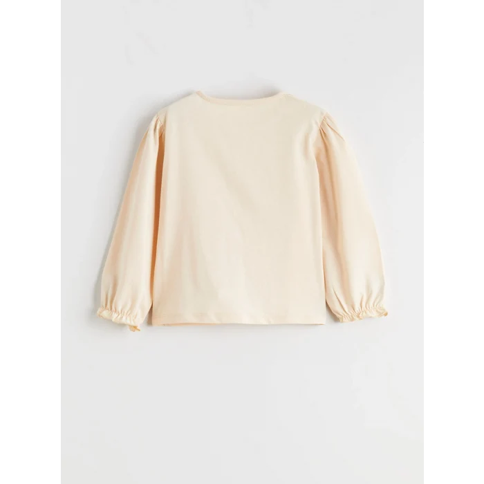 LCW baby Bej Kalp Baskılı Kız Bebek Bluz ve Tayt