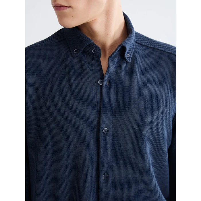 LCW Vision Petrol Slim Fit Erkek Gömlek