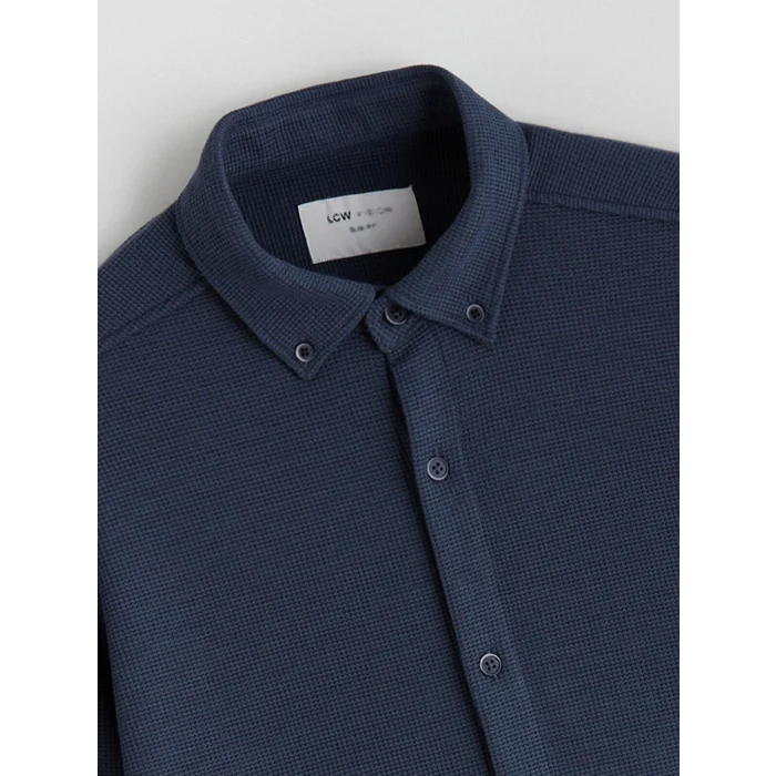 LCW Vision Petrol Slim Fit Erkek Gömlek