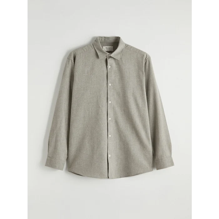 LCW Vision Yeşil Regular Fit Armürlü Erkek Gömlek