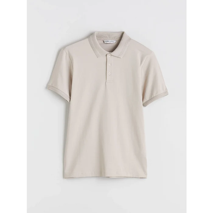 LCWAIKIKI Classic Bej Polo Yaka Erkek Tişört