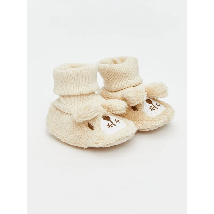 LCW STEPS Bej Hayvan Figürlü Erkek Bebek Çoraplı Ev Ayakkabısı