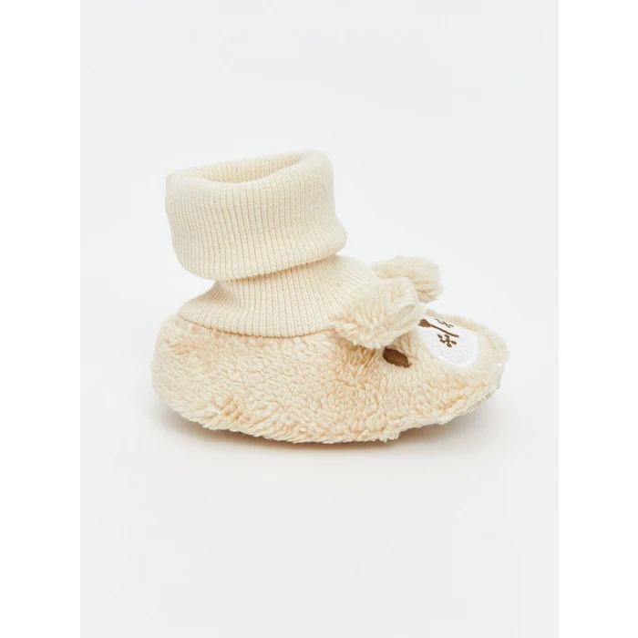 LCW STEPS Bej Hayvan Figürlü Erkek Bebek Çoraplı Ev Ayakkabısı