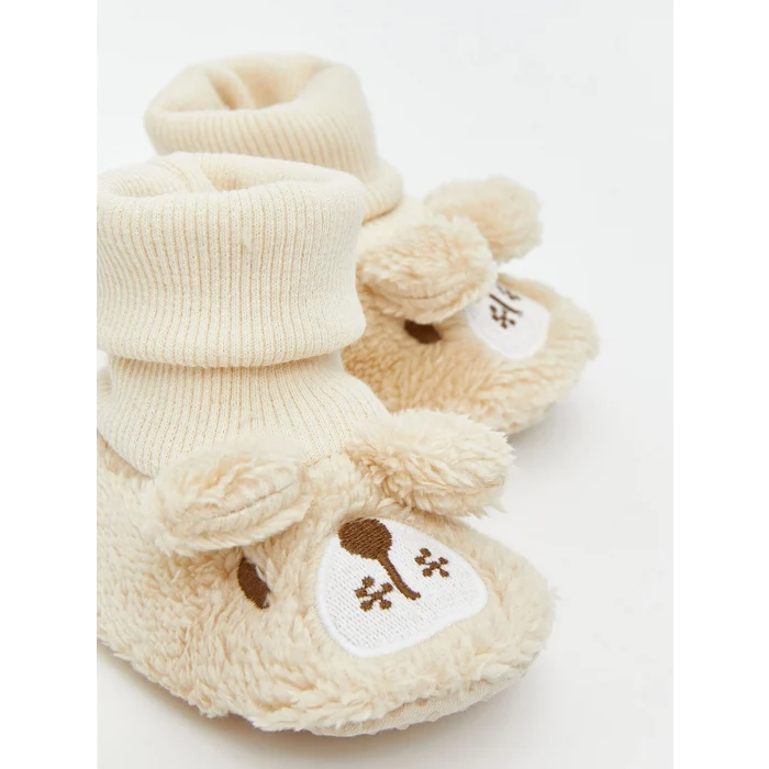 LCW STEPS Bej Hayvan Figürlü Erkek Bebek Çoraplı Ev Ayakkabısı