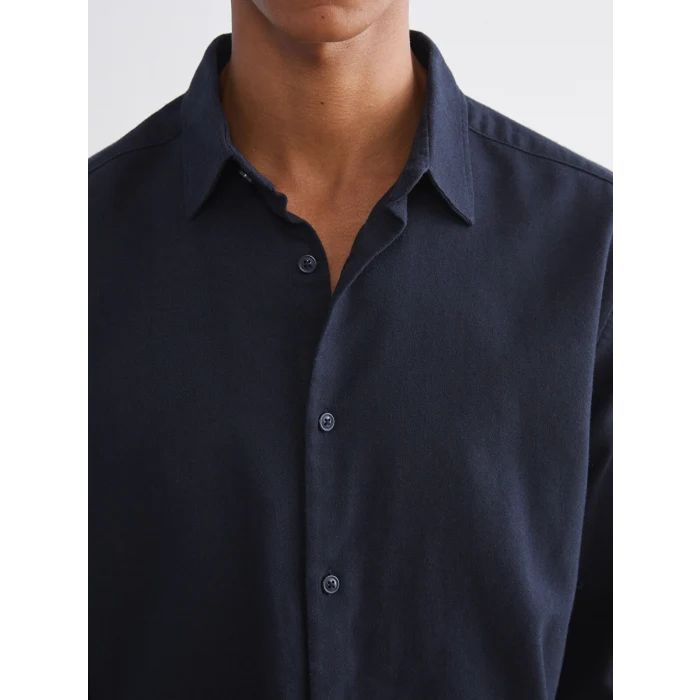 LCW Vision Lacivert Regular Fit Uzun Kollu Gabardin Erkek Gömlek