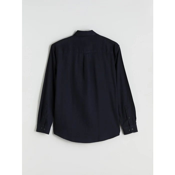 LCW Vision Lacivert Regular Fit Uzun Kollu Gabardin Erkek Gömlek