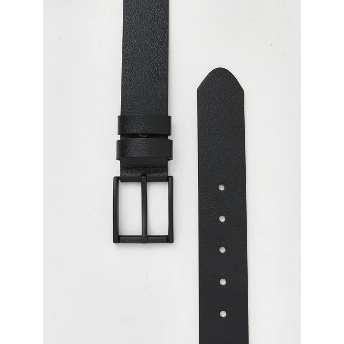 LCW ACCESSORIES Siyah Deri Görünümlü Erkek Kemer