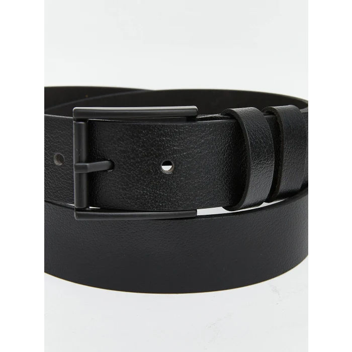 LCW ACCESSORIES Siyah Deri Görünümlü Erkek Kemer