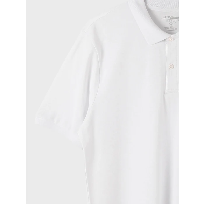 LCWAIKIKI Classic Beyaz Polo Yaka Kısa Kollu Pike Erkek Tişört