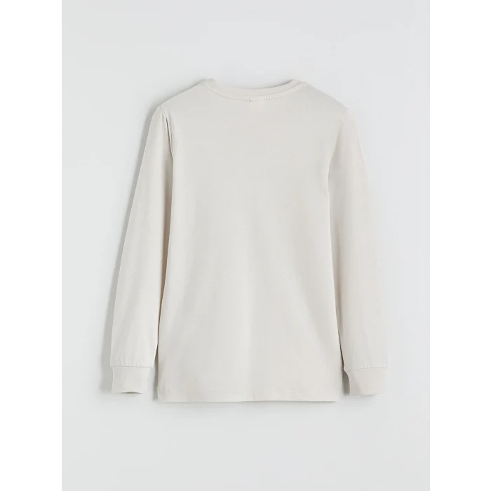 LCW Kids Gri Bisiklet Yaka Ayı Teddy Baskılı Erkek Çocuk Pijama Takımı