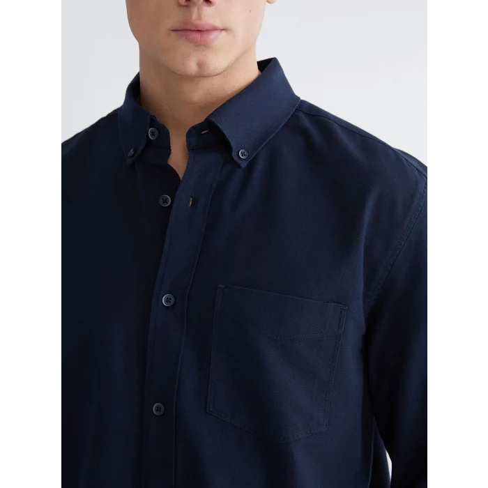 LCW Vision Lacivert Regular Fit Uzun Kollu Erkek Gömlek