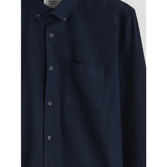 LCW Vision Lacivert Regular Fit Uzun Kollu Erkek Gömlek