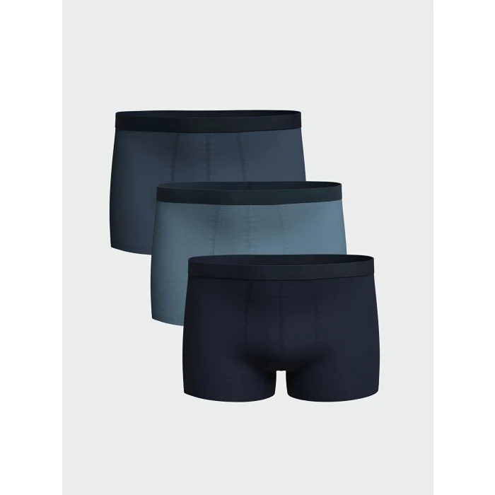 LC WAIKIKI İndigo Rahat Kalıp Pamuklu Esnek Erkek Boxer 3lü