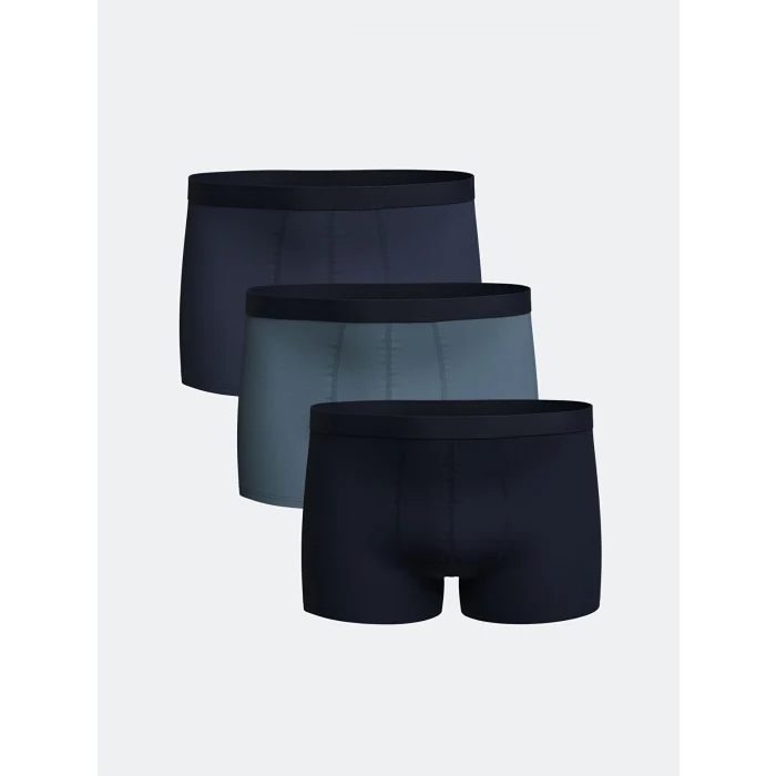 LC WAIKIKI İndigo Rahat Kalıp Pamuklu Esnek Erkek Boxer 3lü