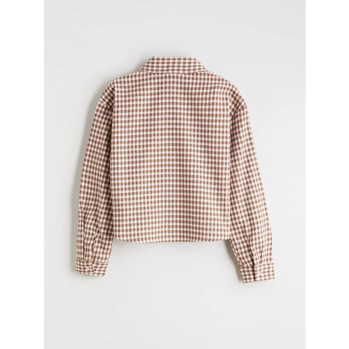 LCW Kids Kahverengi Ekose Kız Çocuk Gömlek