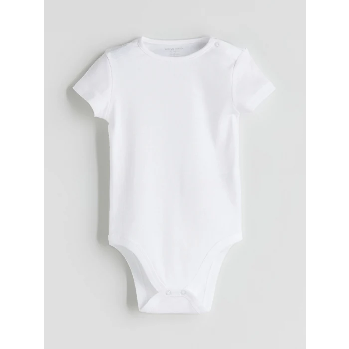 LCW baby Ekru Basic Kız Bebek Çıtçıtlı Body 3lü