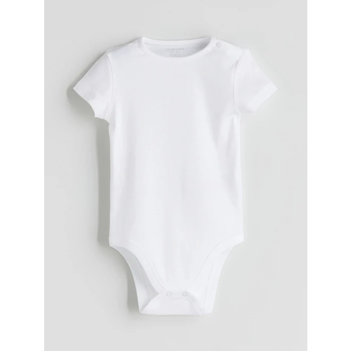 LCW baby Ekru Basic Kız Bebek Çıtçıtlı Body 3lü