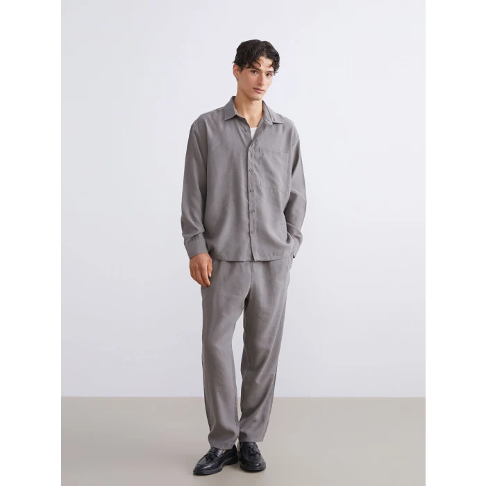 XSIDE Gri Rahat Kalıp Gabardin Erkek Pantolon
