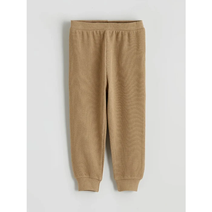 LCW baby Bej Bisiklet Yaka Erkek Bebek Sweatshirt ve Eşofman Altı