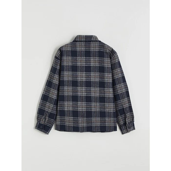 LCW Kids Lacivert Ekose Erkek Çocuk Gömlek Ceket